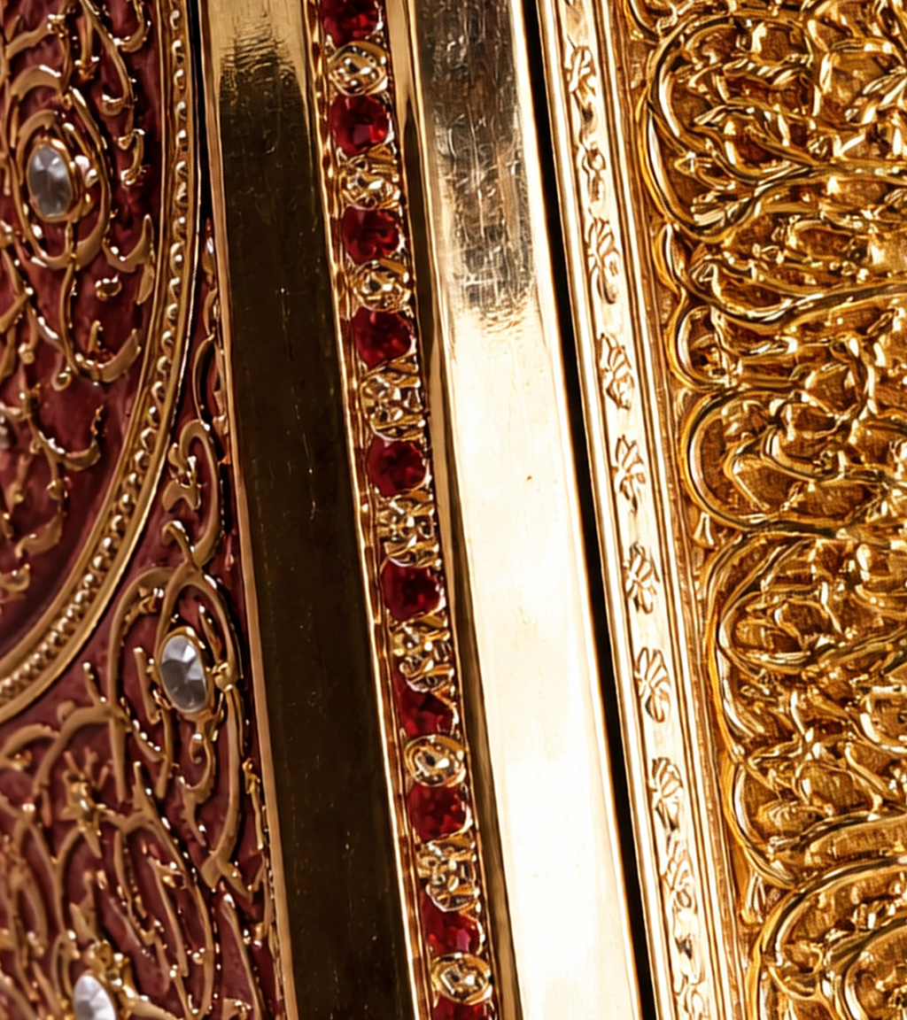 حامل مصحف كبير فاخر مع قاعدة ذهبية – تصميم ملكي مزخرف