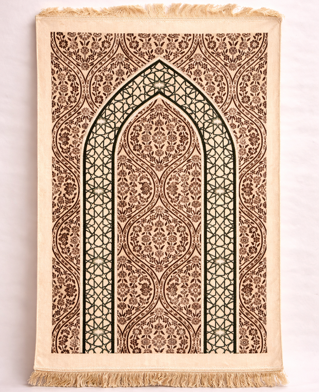 سجادة صلاة تركية فاخرة – تصميم بوابة بنقوش هندسية راقية